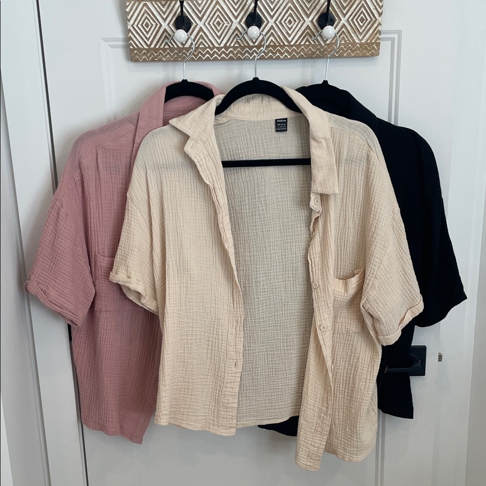 SHEIN 3 blouses Textured Material